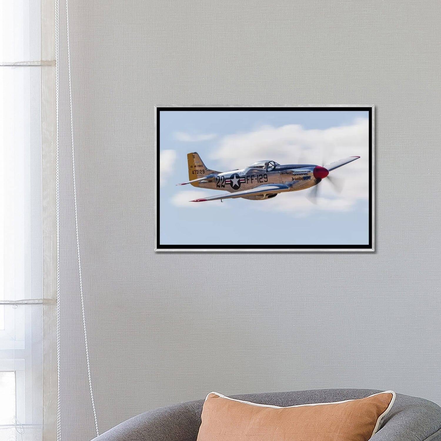 iCanvas "A P51 Mustang Flies By At Vacaville, California" by Rob